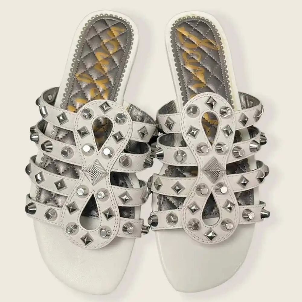 Sam Edelman Beatris Studded Slide White